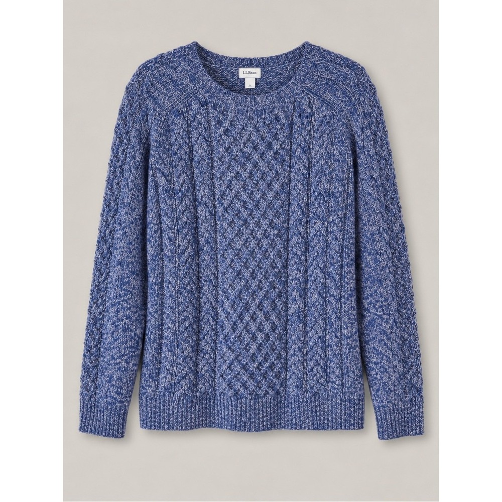 Vintage LL Bean Womens Cable Knit Sweater XL Coastal Fisherman Chunky Scandi